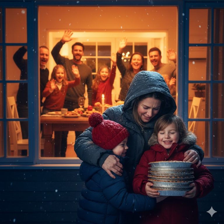 Après six heures de route avec mes enfants, j’étais venue faire une surprise à ma famille pour Thanksgiving. Nous sommes arrivés sous une pluie glaciale.