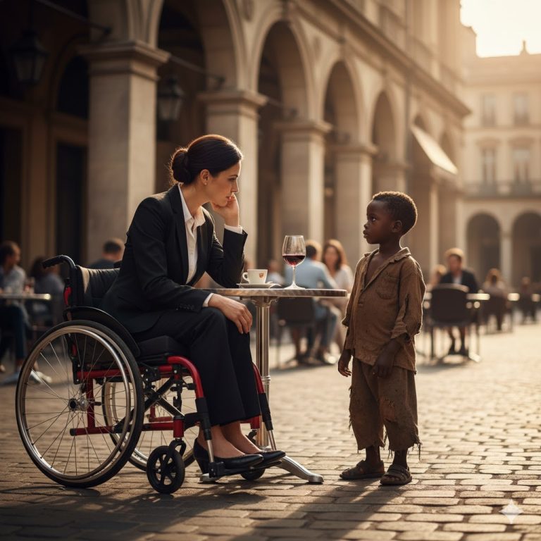 El niño negro pobre le preguntó a la millonaria paralizada: “¿Puedo curarla a cambio de esa comida sobrante?” Ella sonrió – y entonces todo cambió…