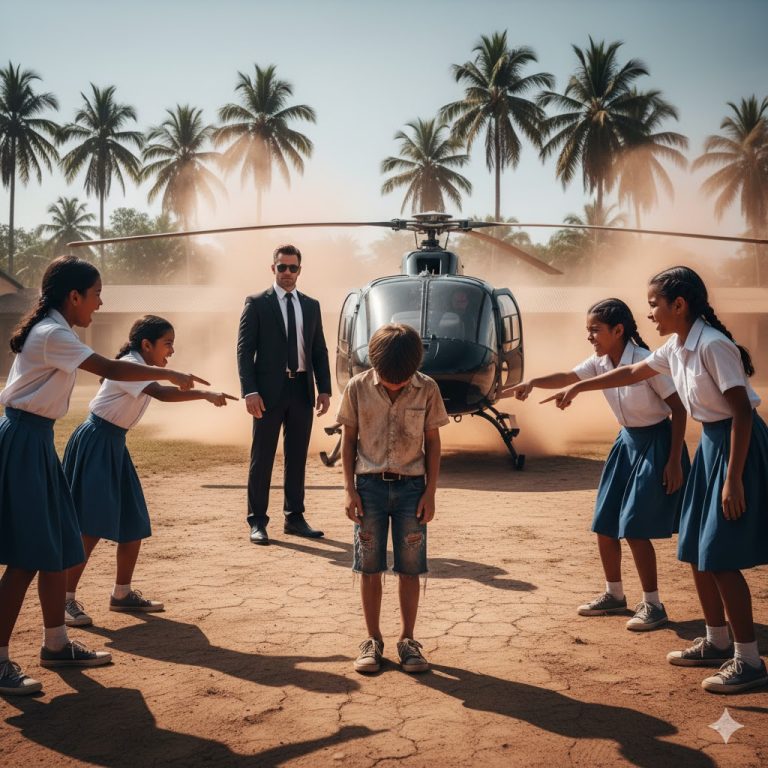 El niño humillado en la escuela por ser pobre — hasta que su verdadero padre vino a buscarlo en helicóptero