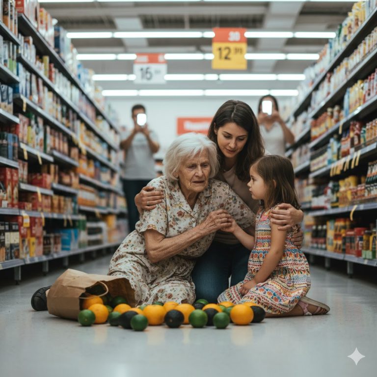 La señora nonagenaria, Doña Concepción, entró al supermercado “Mercado del Sol” en la Ciudad de México con movimientos lentos y medidos, sus dedos arrugados aferrándose al mango gastado de su bastón ancestral.