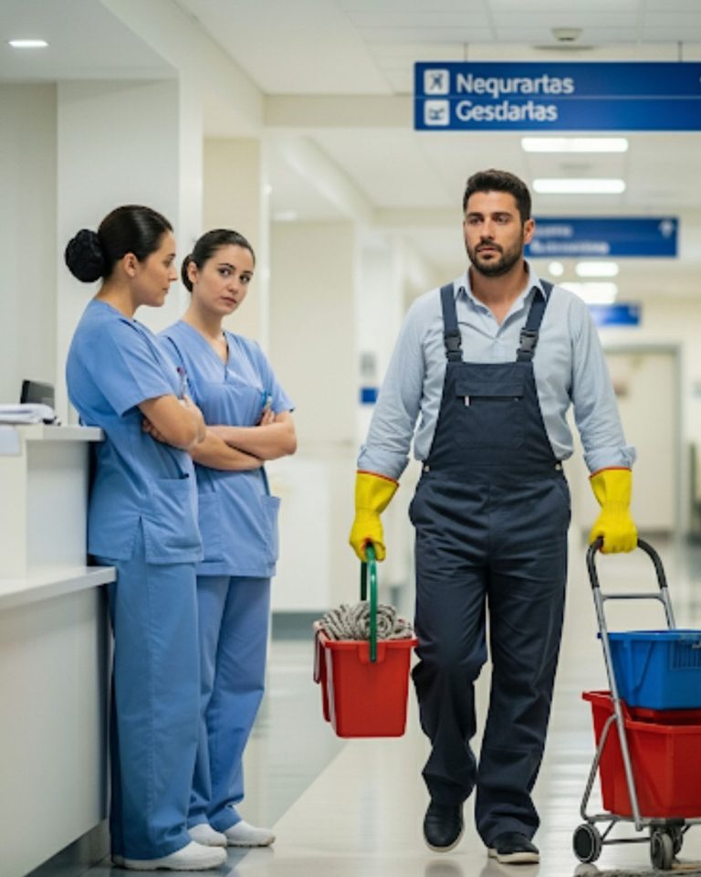 “Un multimillonario se disfrazó de un pobre limpiador en su propio hospital recién construido para descubrir que…