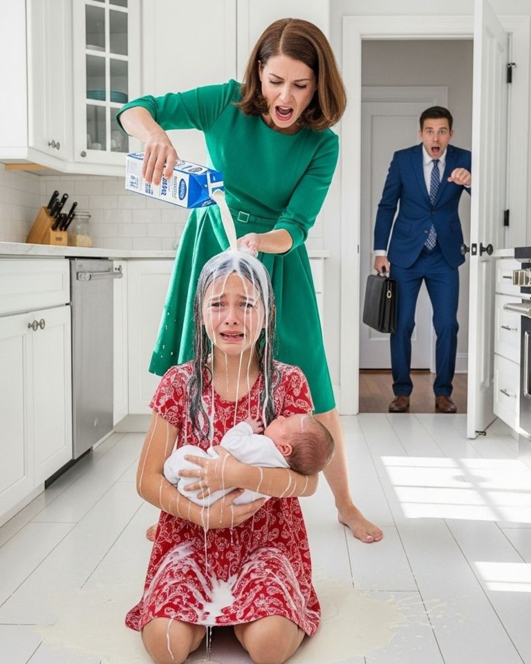 La madrastra le arrojó leche a la niña… Entonces el millonario gritó: “¡BASTA!”