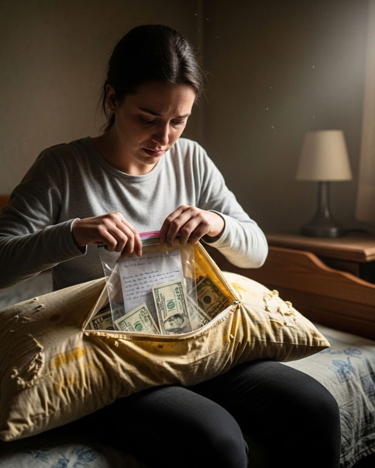 Divorciada, mi esposo me lanzó una vieja almohada con una mueca de desprecio. Cuando la abrí para lavarla, me quedé helada con lo que encontré dentro…